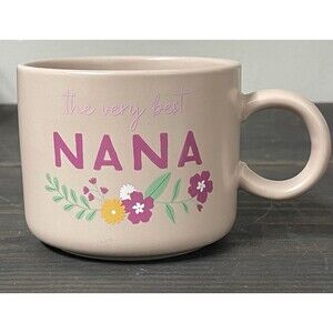 “The Very Best Nana” Mug Pink Floral 16 OZ Cup Large Oversized